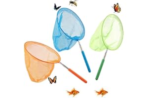EGOSKY Schmetterling Net Kinder, 3 Stück Teleskop Kescher Kinder, Ausziehbar Klein Schmetterlingsnetz Ideal zum Fangen von Insekten Bugs Angeln Garten Pool Outdoor Fischernetz