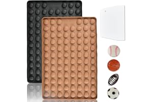 CAREDGO 2 Stück Silikonbackformen Schokoladenform Silikon Backform Sport Ball Backmatte Gummibälle Formen Fußball Basketball Baseball Silikonform mit Backschaber für Schokolade Süßigkeiten Kekse