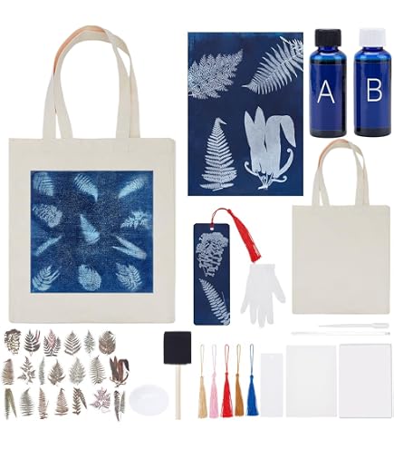 Kit Cyanotype WEBEEDY - 30 Feuilles Papier Soleil + Accessoires Pour Art DIY