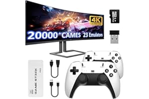 iTaixingLe Retro Games Console, 20,000+ Preloaded Games, 4K HDMI Retro Games Stick 2 Wireless Controllers, Plug & Play
