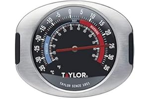 Taylor Pro Thermomètre pour Congélateur et Réfrigérateur, Acier Inoxydable