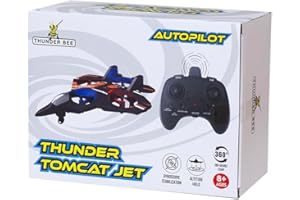 Buzz Toys Thunder Tomcat Jet – Remote Control Airplane with Autopilot, Gyroscopic Stabilization, Altitude Hold, 360° Stunt Mode, RC Jet for Kids Ages 8+