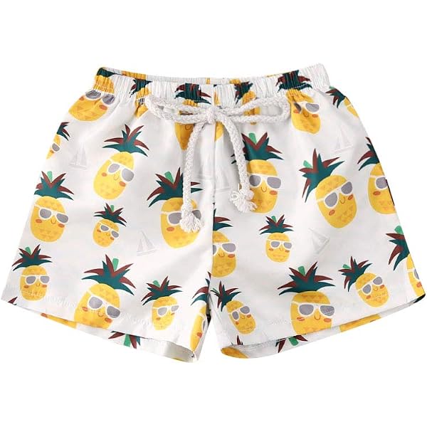 Short De Bain Fille – Imprimé Hawaïen, Stretch, Séchage Rapide (95% Polyester, 5% Élasthanne), 6-16 Ans