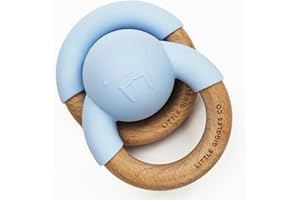 Little Giggles Co.® Walrus Teether Set - Silicone Teething Ring & Baby Rattle, Easy Grip Teething & Sensory Toys for Baby, Beautifully Crafted Baby Essentials & Baby Boy Gifts