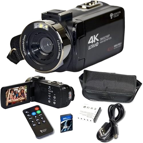 4K Camera Camcorder 42MP Video Recorder Camera Support Vlogging YouTube TikTok Digital Camcorder with 3\