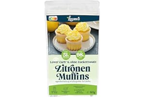 ‎LOCAWO Locawo Low Carb Zitronen Muffins Backmischung | 81% weniger Kohlenhydrate | 96% mehr Proteine | Voller Weizengeschmack | Vegan