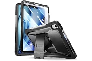 ZtotopCases Funda iPad Air 11 Pulgadas 2025/2024 M3/M2, Air 5/4 para 2022/2020 10.9 Pulgadas,Película Protectora,Doble Capa a Prueba de Golpes,Soporte+Portabolígrafos,Air 6ª Generación,Negro