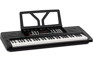 Schubert Etude - Tastiera Digitale, 61 Tasti, Funzione Apprendimento e Registrazione, 50 Brani Dimostrativi, Alimentazione Corrente e Batteria, Supporto Leggio, 300 Suoni, Nero