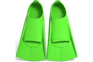JINFANSHURICH Aletas de natación de silicona, ajuste suave y cómodo, corto para niños y adultos, aletas de entrenamiento para natación, unisex