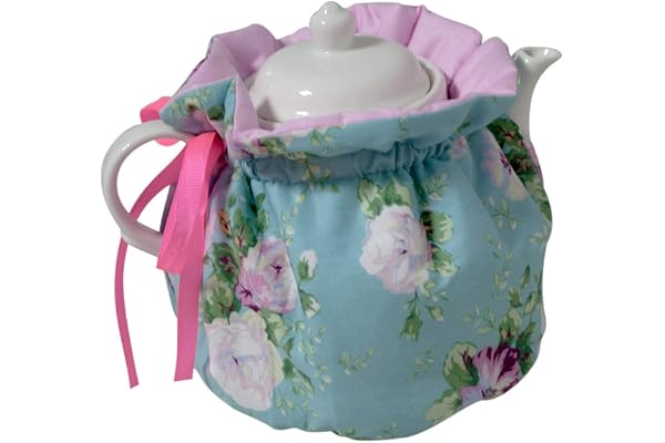 Te mysiga, bomull vintage blommig tekanna dammskydd te mysig, kök hem dekorativa tekrukor mysiga med isoleringsdyna för hemmafru, vän, mamma (färg: #4)