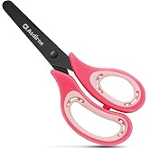 Asdirne Kids Scissors, Kids Safety Scissors, Craft Scissors with Blunt Tip, Stainless Steel Blades and Soft Grip, Ideal for H