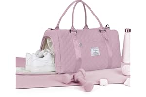 HYC00 Torba sportowa damska siłownię torba podróżna dla kobiet Torba weekendowa z kieszenią na mokre i kieszenią na buty Podróżna torba sportowa wodoodporna Torba na noc Torba na bagaż,Fioletowy