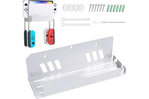 TiMOVO Switch Wandhalterung Kompatibel mit Nintendo Switch OLED/Switch, Schnelle Wärmeableitung Wandaufhängerhaken mit Aufhängehaken, Switch Halterung Kompatibel mit JoyCon Switch Ständer, Weiß