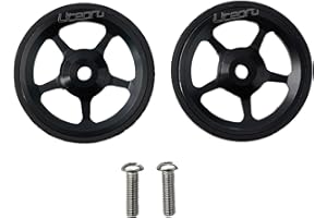 DRHOMEAM 60mm Aluminum Alloy Easy Wheel with M6 Bolt for Brompton Folding Bike Spare Parts, Replacement Easy Wheel Rack Accessories(black)