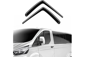 GEARMONSTER Deflectores de viento compatibles con Ford Tourneo Custom/Transit Custom 2012-2024, 2 unidades, color negro