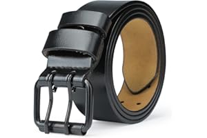 TEAMMAO Cintura Uomo Pelle Bufalo Cinta Uomo Grande Vita 110CM-180CM Doppio Ago Fibbia Cinture Cuoio Casual Jeans Lavoro Leather Belt.