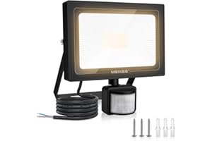 ‎MEIKEE MEIKEE 35W LED Strahler mit Bewegungsmelder 2700K Warmweiß 3000LM Superhell LED Fluter IP66 Wasserdicht Außenstrahler Scheinwerfer Außenbeleuchtung für Hof, Garage, Garten