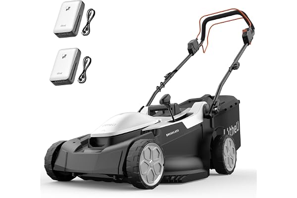 Litheli Tondeuse à Gazon sans Fil Autoportée 43cm, 2X 20V Batteries 4.0Ah, Hauteur Réglable 25-75mm, Bac 40L, Tondeuse à Gazon Batterie avec 2X 20V Batteries 4.0Ah