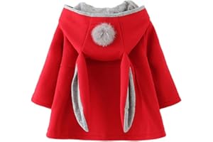 TMEOG Cappotto Giacca con Cappuccio Coniglio Felpa Mantello del Cappotto di Inverno della Pelliccia della Neonata Bambine e Bambino