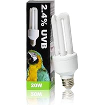 KINGYEENUO Lampadina E27 UVA UVB 20W Per Uccelli – Simula La Luce Solare, Ideale Per Pappagalli E Uccelli Esotici