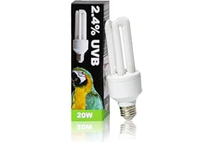 LUCKY HERP UVA UVB Ampoule pour oiseaux 2.4 UVB 20W Lampe fluorescente compacte pour toutes sortes d'oiseaux captifs