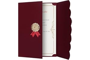 HAOZAIKEJI Porte-documents A4 avec 5 pochettes de protection en carton pour certificats