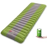 Overmont Camping Isomatte Luftmatratze Aufblasbar 12cm Dick Selbstaufblasbare Isomatte mit eingebauter Luftpumpe und Tragetas