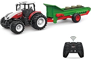 Trattore RC con nastro trasportatore, Fisca 2.4G 1:24 Veicolo da costruzione radiocomandato ad alta simulazione trattore radiocomandato con luce e suono..