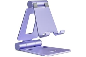 NULAXY Support Téléphone Réglable, Support Téléphone Bureau Pliable Portable Tablette Dock Compatible avec iPhone 15/14/13/12/11 Pro Max Mini XR X 8 Samsung Huawei d'autres Smartphones - Violet