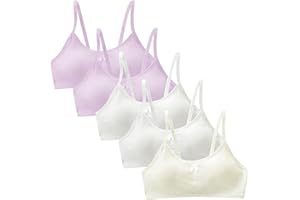 Happy Cherry 5 sztuk dziewczęce biustonosze treningowe z wyjmowaną wyściółką dla dzieci bawełniany top bielizna dla nastolatków miękka bezprzewodowa kamizelka biustonosz podtrzymujący rozmiary od 12