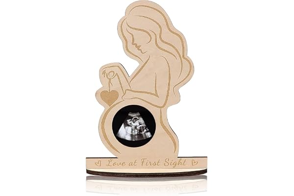 AOEVUIR Cadre Photo pour Femme Enceinte Cadre Image Échographie Bébé Support Photo Ultrason pour Future Maman Idée Cadeau Fête des Mères pour Amie Enceinte Cadre Sonogramme pour Révélation Bébé