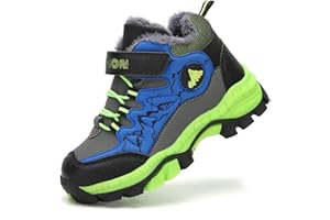 DUORO Kinder Winterschuhe Jungen rutschfest Trekking Wanderschuhe Warm Gefüttert Sneaker Bequem Baumwollschuhe