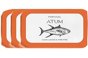‎FEINKOST MACHADO Feinkost Machado – 3x Thunfisch mit Zitrone & Piri Piri (je 120g) | Pikante Delikatesse aus Portugal | Zarter Thunfisch in Öl mit fruchtiger Zitrone & würzigem Piri Piri – Ideal für Feinschmecker