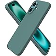 ORNARTO Compatible with iPhone 16 Case 6.1", Slim Liquid Silicone 3 Layers Full Covered Soft Gel Rubber 16 Phone Cases Cover 6.1 inch-Pine Green