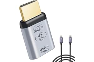 Sharelove USB C to HDM1 Adapter, 4K@60Hz Type C Female Source to HDM1 Male Converter with USB 3.2 20Gbps USB C to Usb C Cable, Aluminium USBC to HDM1 Adapter for Macbook iphone 16 15 ipad Pro