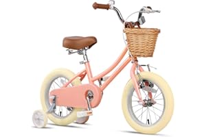 Glerc Bicicleta para Niñas con Cesta para Niños De 2 a 12 Años, 12, 14, 16, 18 y 20 Pulgadas, Bicicleta con Ruedas De Entrenamiento con Timbre