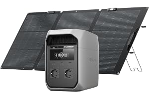 EF ECOFLOW DELTA 3 Classic Bärbar Kraftstation Med 160 W Solpanel, 1024 Wh LiFePO4-batteri, 1800 W AC-utgång (3600 W Topputgå