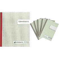 5 Manifolds Exacompta Livraisons - 50 Feuillets Autocopiants Numérotés - Format 210x180mm - Fabriqué En France