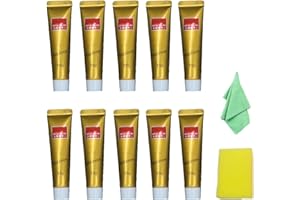 NIHEXO 2022 New Metal Polishing Paste, All Metal Polish Cream, Ultimate Metal Polish Cream with Sponge and Towel, All Metal Polish Tube, Stainless Steel/Aluminum/Brass/Copper or Gold Polish Cleaner (10PCS)