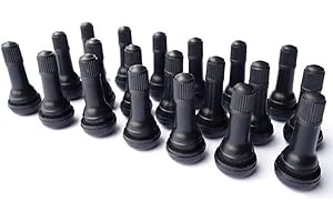 VORCOOL 20 válvulas de neumático de coche sin tubo de repuesto de goma TR-413 (Negro)