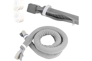 Anseom CPAP slangskydd CPAP slanghållare, universal CPAP slangskydd av fleece med dragkedja, självhäftande slangkrok, mjukt CPAP-slangskydd 1,8 m