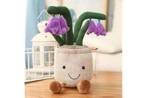 EMBRAGUE Tulip Pot Plush Toy Plushies For Girls - Soft Cotton Stuffed Anime Plushies Flower Cuddle Cushion - Kawaii Plush Plant Cute Pillow For Christmas Birthday For Girlfriend Boba - 35CM Purple