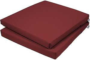 ‎ROLLMAYER Rollmayer 2er Set Stuhlkissen Stuhlauflage Sitzkissen Sitzpolster Auflage für Stühle in Haus und Garten Kollektion Vivid (Weinrot 13, 40x40x4cm)