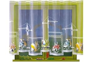 HOME DEKORATOR HomeDekorator® Wunderschöne Gardinen Wohnzimmer - Außergewöhnliche Kinderzimmer Dekoration - Hergestellt aus strapazierfähigem Material Kindergardine - Vorhänge Ohne Faltenband 300 x 140 cm