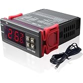 Digital Temperature Controller AC 110V-220V 10A | LED Display, Multipurpose STC-1000, with NTC Sensor Probe for Fermentation
