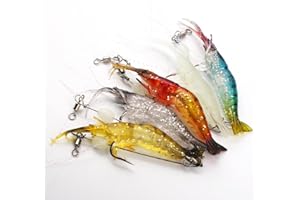 senvenelec 5pcs camarones artificiales, señuelos de camarón biónicos, señuelos blandos de pesca, para pesca al aire libre.