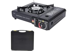 SQUADO - Fornello a Gas Portatile, con Valigetta, Fornello da Campeggio, Fornello Camping/Canottaggio/PicNic