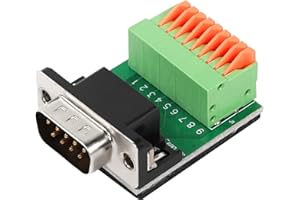 QIANRENON RS232 DB9 Quick Connect Adattatore senza saldatura DB9 maschio a connettore a crimpare terminale a molla a 9 pin, per il collegamento a interfacce di comunicazione seriale