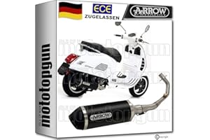 ARROW Complete System No Cat Black Urban End Cap Stainless Steel Compatible with Piaggio Vespa GTS 300 HPE 2019 53525ANN+53072MI