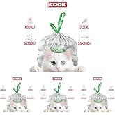Cook Kedi Tuvaleti B&uuml;zg&uuml;l&uuml; &Ccedil;&ouml;p Torbası, 55 x 30 cm, 20 Yaprak, Sabun Kokulu, Beyaz (4 paketi)